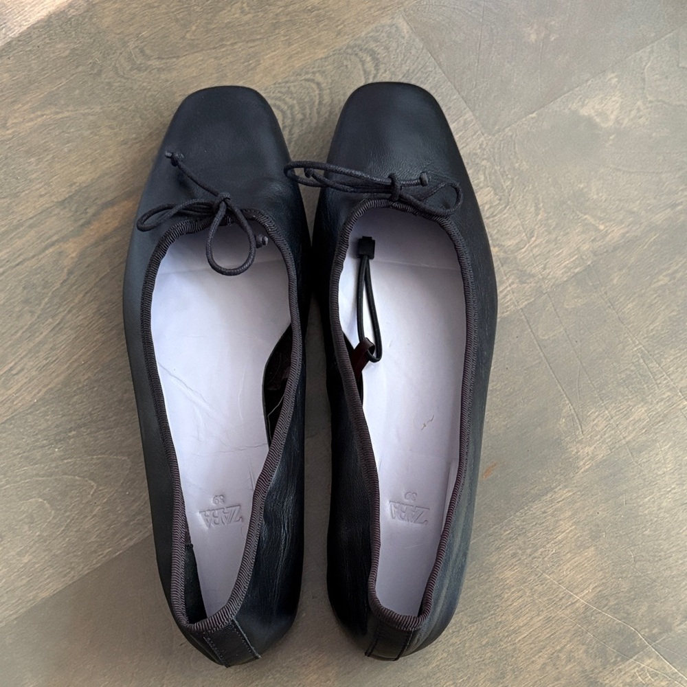 Zara 1526/810 Leather Ballet Flats with Bow